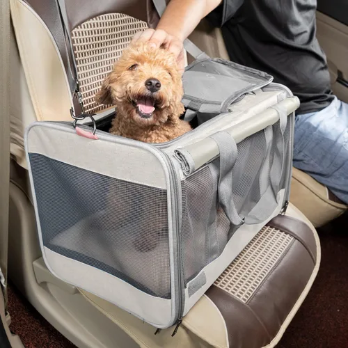 Vista 5 de GAPZER Transportador de mascotas para gatos grandes, bolsa de viaje de animales de lados suaves para gatos medianos de hasta 20 libras, lavable