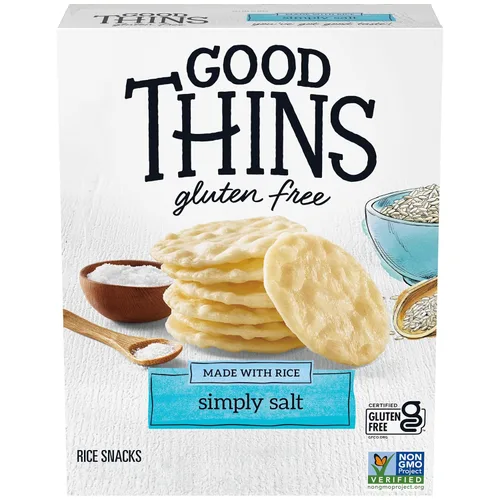 Vista 19 de Good Thins Galletas de arroz simplemente saladas sin gluten, 3.5 onzas (Paquete de 3)