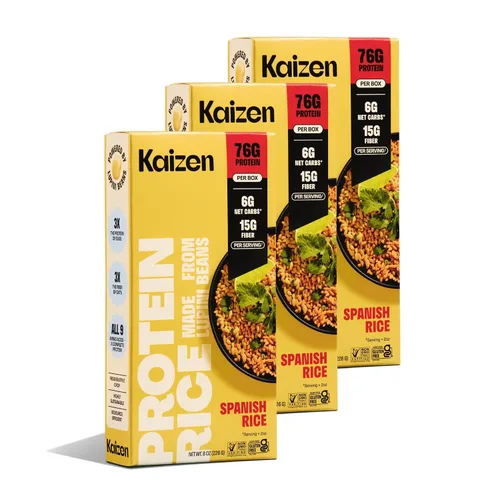 Vista 11 de Kaizen - Arroz mediterráneo keto bajo en carbohidratos, alto en proteínas (20g), apto para dieta cetogénica, sin gluten, a base de plantas, hecho