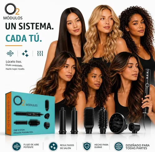 Vista 7 de O2 MODULES Secador de pelo todo en uno Air Wrap Hair Styler con 6