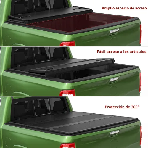 Vista 5 de YITAMOTOR - Funda rígida de triple pliegue para tonneau de camioneta de 5.8 pies, compatible con GMC Sierra 1500 y Chevy Silverado 2007 al 2013