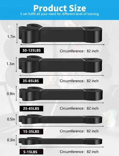 Vista 2 de Resistance Bands, Pull Up Bands, Exercise Workout Bands for Working Out, Pull Up Assistance Bands Set for Men & Women, Body Stretching, Physical