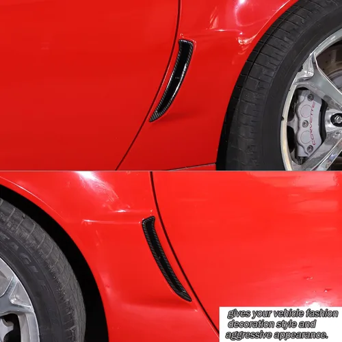 Vista 7 de Lcojicep Rejilla de ventilación lateral trasera para coche compatible con Chevrolet Corvette C6 2005-2013, rejilla de ventilación lateral para ABS