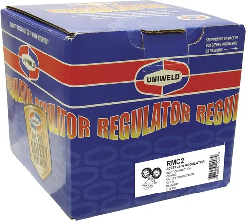 Vista 5 de Uniweld Regulador de acetileno de la serie Patriot RMC2 con conexión de salida "A" y entrada de 200 CGA