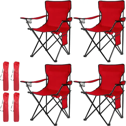 Vista 10 de Damei century Paquete de 4 sillas plegables para camping, ligeras, sin instalación, silla portátil para playa, césped, deportes al aire libre