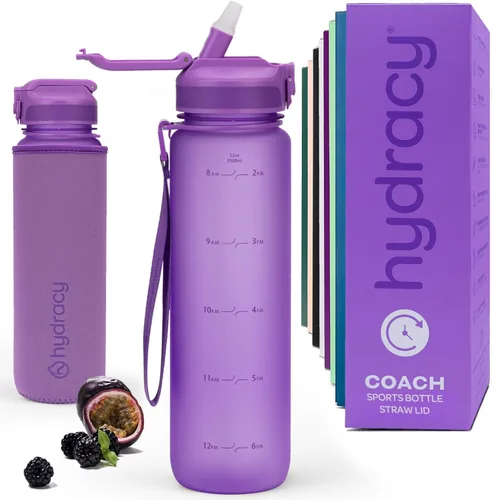 Vista 12 de Hydracy Botella de agua de plástico Tritan de 2.3 L sin BPA con correa de hombro ajustable, tapa a prueba de derrames y práctica boquilla de Lus