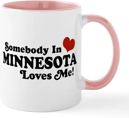 Vista 23 de CafePress Loves Me In Minnesota Taza de café de cerámica de 11 oz (11.0 fl oz)