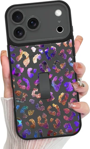 Vista 28 de KANGHAR Compatible con iPhone 17 Pro Case Spot Pattern - Negro Mancha rosada negra