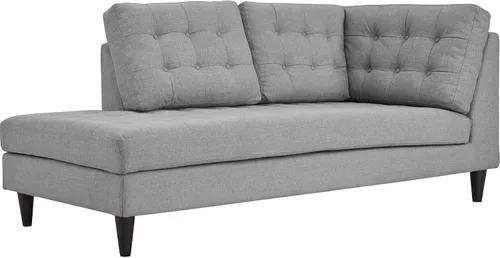 Vista 12 de Sofá esquinero Modway Empress, estilo de mediados de siglo, tapizado de tela en avena, Tela, Celeste