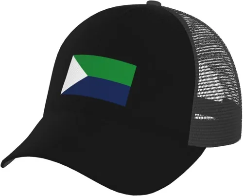 Vista 7 de LIICHEES Flag of El Hierro Baseball Cap for Men Women Adjustable Curved Brim Mesh Trucker Caps Mesh Snapback Hat Black