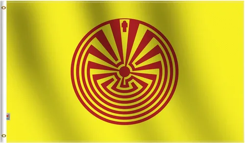 Vista 7 de Bandera de pueblo nativo americano Triba Abenaki de 3 x 5 pies, grande, tela de seda suave 100D para interiores y exteriores, 36 x 60 pulgadas