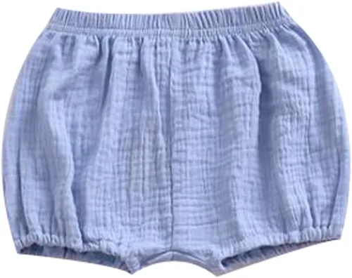 Vista 9 de LOOLY Baby Bloomers - Pantalones cortos unisex de mezcla de lino y algodón A-Negro