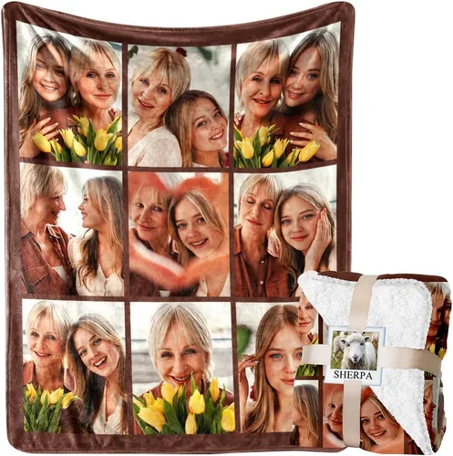 Vista 9 de Envía al Día Siguiente Manta Personalizada con Imagen para Mi Esposa Manta Foto Personalizada Regalo de Boda para Pareja Día de San Valentín