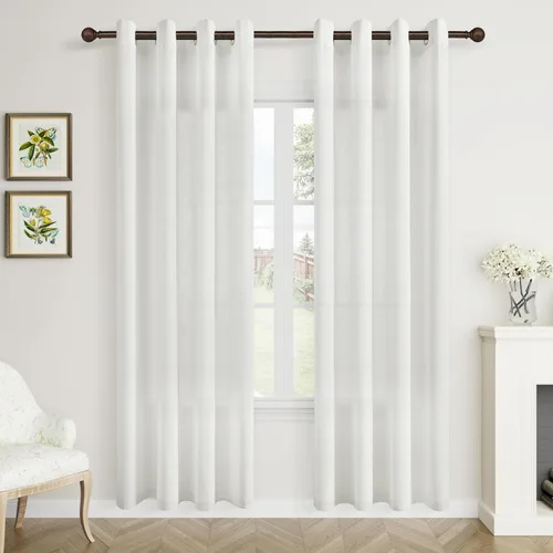 Vista 47 de Cortinas de lino negro para dormitorio y sala de estar de 84 pulgadas de largo, juego de 2 paneles, para habitación de niños, filtro de luz