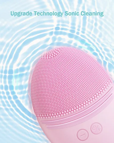 Vista 5 de EZBASICS Vaporizador facial incluido con cepillo de limpieza facial rosa