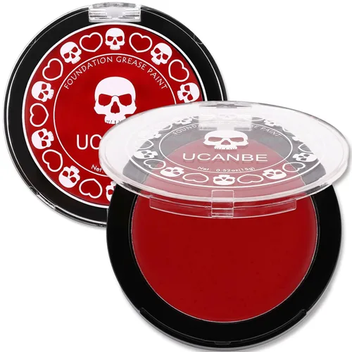 Vista 10 de UCANBE Base de maquillaje facial y corporal en crema negra, pintura de grasa profesional no tóxica, paleta de pintura facial para Halloween