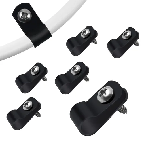 Vista 8 de RGBZONE 120pcs 1/2" negro tipo R clips de cable con tornillos