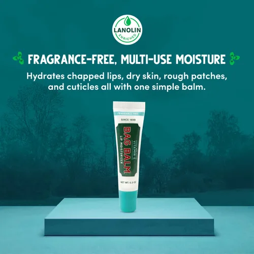 Vista 4 de Bálsamo labial sin fragancia Bag Balm original de Vermont con vitamina E Paquete de 4 tubos de 0.3oz