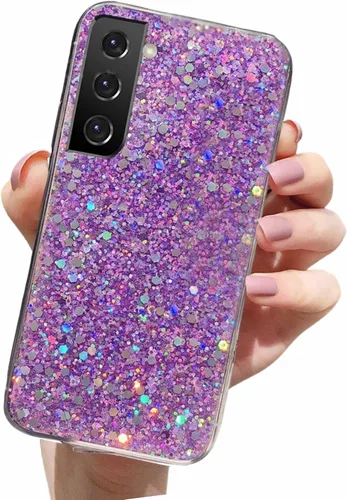Vista 23 de YTanazing Funda para Samsung Galaxy S24 FE con purpurina, bonita funda con diamantes brillantes para mujeres y niñas, fundas de goma delgada a