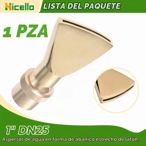 Vista 2 de Boquilla de fuente de ventilador de latón - Para tubo macho de 1 pulgada