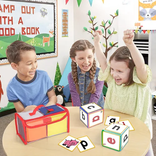 Vista 7 de Dados de juego educativo de bricolaje, cubos de bolsillo para enseñanza (juego de 2)