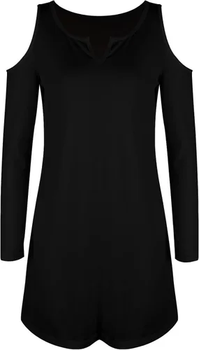 Vista 4 de UODSVP Womens Sundresses Casual Beach Casual Solid Color Fashion Slim Fit Round Neck Off Shoulder Long Sleeve Dress
