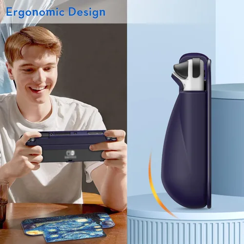 Vista 4 de Fintie Funda con tapa para el modelo OLED de Nintendo Switch Seguro para pantalla Carcasa delgada de TPU suave con cubierta frontal desmontable