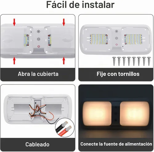 Vista 6 de Miady - Luces regulables para RV de interior 1800 LM, 3 temperaturas de color y 5 niveles de brillo, luz LED de 12V