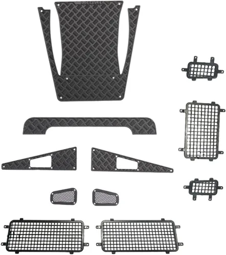Vista 5 de RC Crawler - Placa de metal para capó de coche para 1/18 TRX-4M (placa negra)