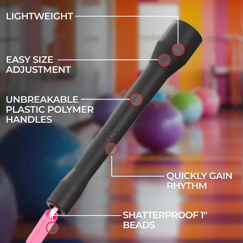 Vista 2 de Elite Jumps - Cuerda de saltar con cuentas para niños, equipo de entrenamiento duradero, sin enredos, cuerda de saltar segmentada ajustable