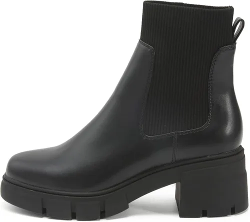 Vista 2 de REDTOP Botas Chelsea elásticas para mujer, tacón grueso, plataforma, suela de lengüeta, botines al tobillo