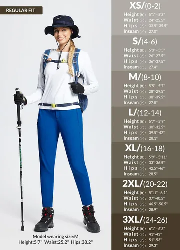 Vista 6 de BALEAF Women's Fleece Lined Snow Ski Pants Waterproof Windproof Softshell Insulated Slim Thermal Pants Zipper Bottom Leg