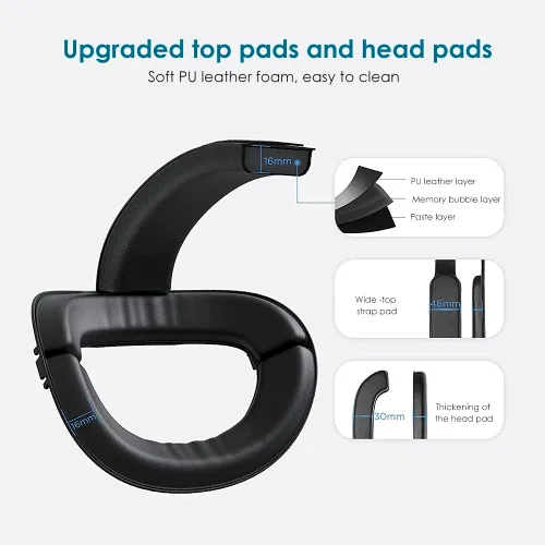Vista 6 de Surge Headset with Battery Pack for VR, Compatible with Quest and Quest 2, Lightweight and Portable, Extends Playtime for 8 Hours (Black)