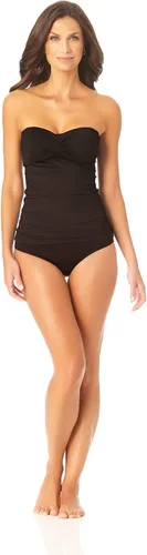 Vista 4 de Anne Cole Top de natación tipo tankini con nudo frontal fruncido para mujer