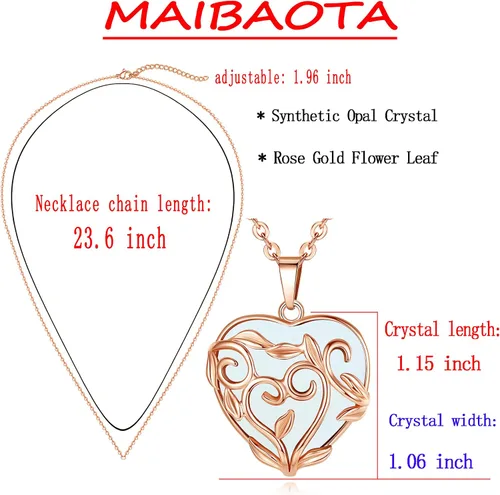 Vista 4 de MAIBAOTA Collar de punto de cristal curativo envuelto en flores, cristales naturales, collares con dije de piedra de cuarzo Reiki, joyería