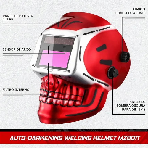 Vista 6 de Welding Helmet Auto Darkening: DEKORPO True Color Solar Powered Auto Darkening Welding Welder Mask Hood Helmets