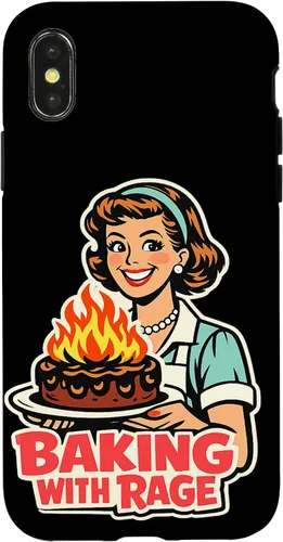 Vista 5 de Baking with Rage Retro 1950s Housewife Pop Art Humor Case for iPhone 17