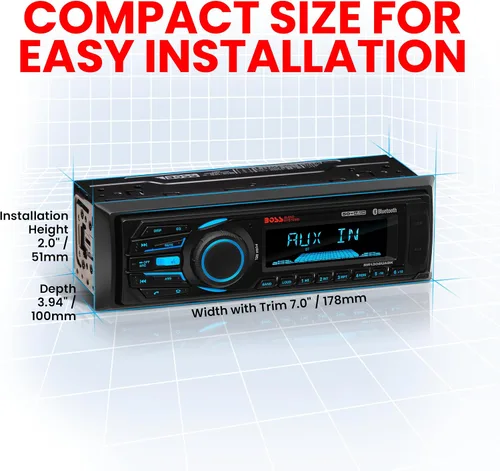 Vista 6 de BOSS Audio Systems MR1308UABK estéreo Bluetooth para barco, CD, radio, entrada auxiliar, USB