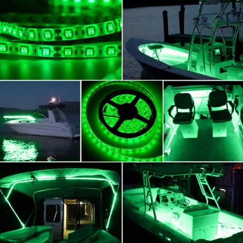 Vista 5 de Luces LED de barco de 25 Pies, tira de luces LED de pontón marino impermeable, luz interior de cubierta de barco, accesorios de barcos, iluminación
