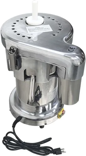 Vista 8 de Exprimidor comercial de verduras y frutas, separado automático de jugo y residuos, prensa de jugo resistente con varilla de empuje, exprimidor