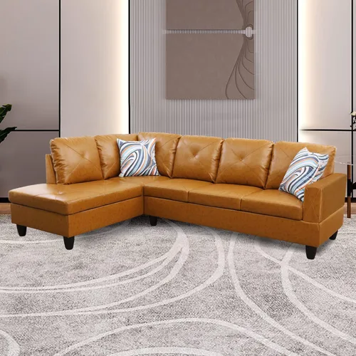 Vista 18 de A Ainehome Sofá seccional de muebles, moderno sofá de cuero en forma de L para sala de estar, apartamento y espacio pequeño