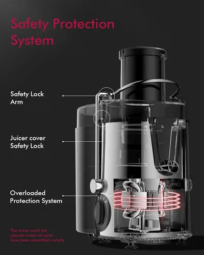 Vista 7 de SIFENE Exprimidor centrífugo con boca de 3 pulgadas de ancho, extractor de jugo compacto para frutas y verduras, 3 velocidades de control de alta