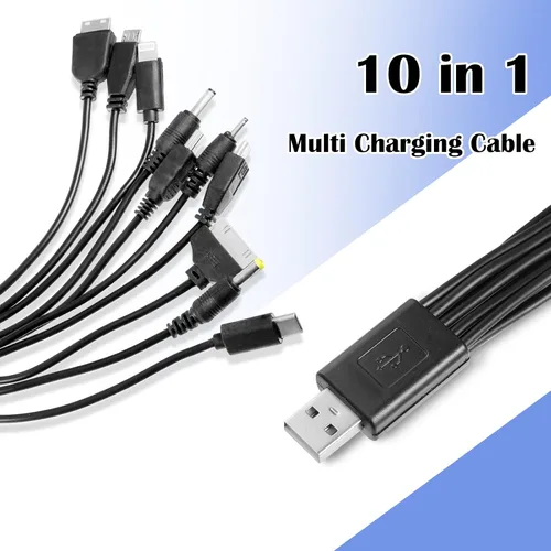 Vista 2 de Cargador múltiple 10 en 1 Cable de carga USB universal 10 en 1 Cable USB universal Adaptador de cable de carga multifunción Cable de sincronización