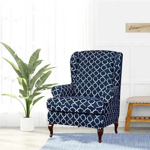 Vista 78 de Eco-Ancheng Funda para silla Wingback, 2 piezas, respaldo de ala, fundas de elastano para sillón con respaldo de ala, fundas para sillón con parte