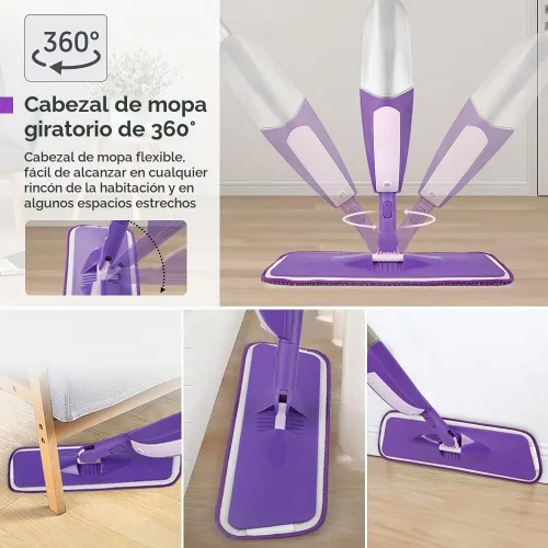 Vista 2 de Mops del espray de la microfibra para el uso seco húmedo de la limpieza del piso para el laminado de la teja de madera