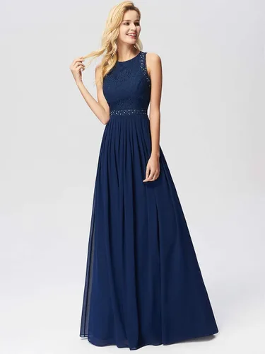 Vista 5 de Ever-Pretty Women's Round Neck Pleated A-Line Floor Length Bridesmaid Dress 07391-USA