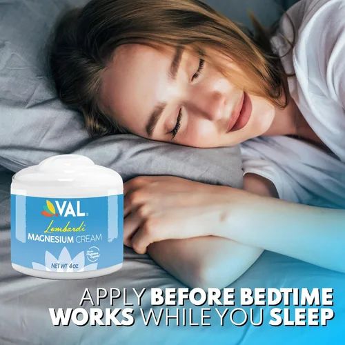 Vista 8 de VAL Lombardi Nighttime Magnesium Zechstein Cream Loción hidratante de rápida absorción para piernas, pies y pecho 4 onzas Jojoba y tuberosa