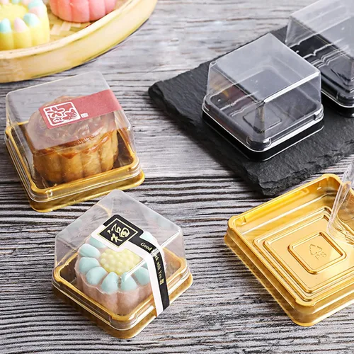 Vista 7 de BenRan Caja de pastel de luna de 3.53 oz, 3 contenedores de flan mini 100 g