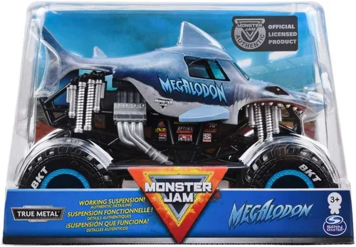 Vista 6 de Monster Jam Oficial - Camión monstruo de Megalodón, vehículo fundido a presión, escala 1:24 Megalodon V1