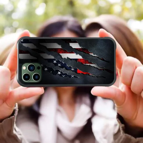 Vista 5 de Funda para iPhone 11 Pro, Funda con Bandera Americana para iPhone 11 Pro Diseño para Hombres Niños [Anti-Rayones] Antideslizante+A Prueba de Golpes